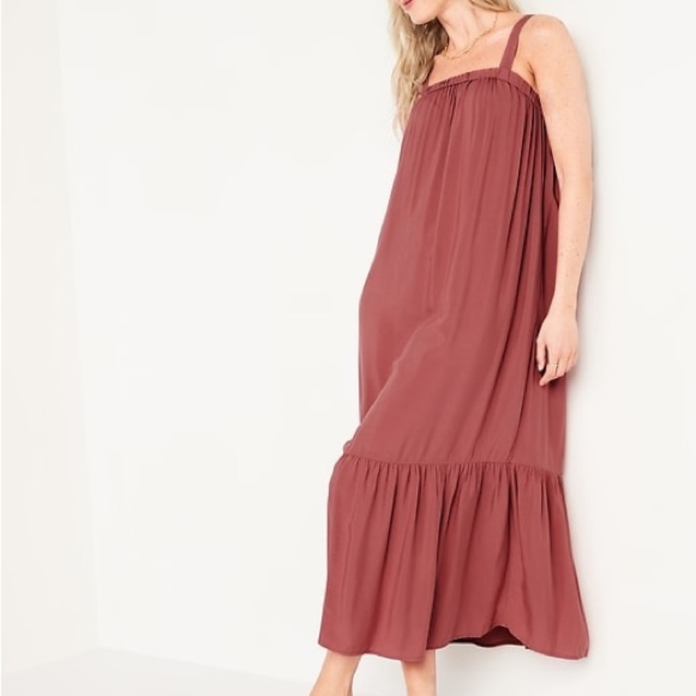 Sleeveless Tie-Back Maxi Dress in Dusty Rose